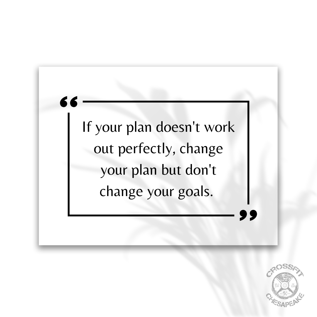Change your plans, not your goals!